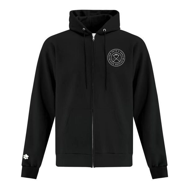 For Pete's Sake Paw Print Black Zip-Up Hoodie Thumbnail