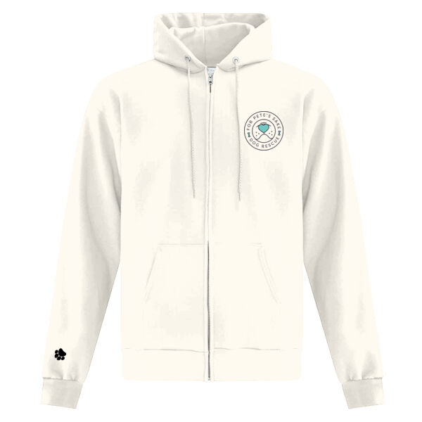 For Pete's Sake Paw Print White Zip-Up Hoodie Thumbnail