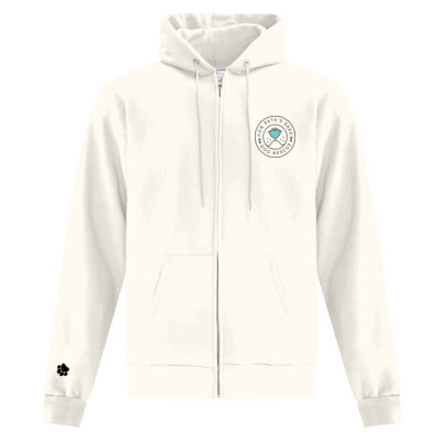 For Pete's Sake Paw Print White Zip-Up Hoodie Thumbnail